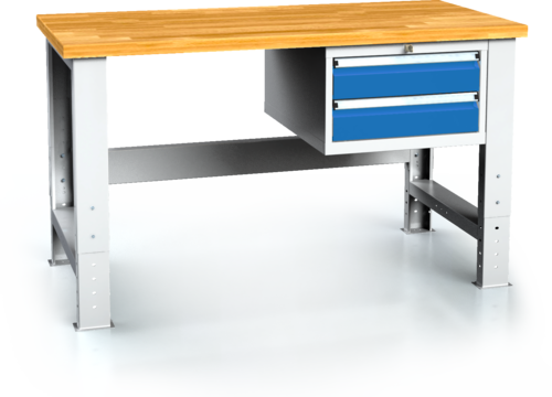 Pracovní stůl alcera PROFI - deska - noha - noha - závěsný kontejner 700 - 1055 x 1500 x 700 -  Pracovní stůl alcera PROFI - deska - noha - noha - závěsný kontejner 700 - 1055 x 1500 x 700 alcera P15 K03 modrý